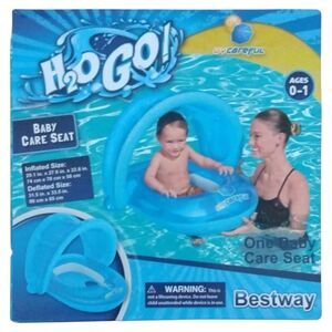 H2O Go! Baby Care Seat Baby Pool Float (Inflatable) New In Sealed Box Ages 0-1